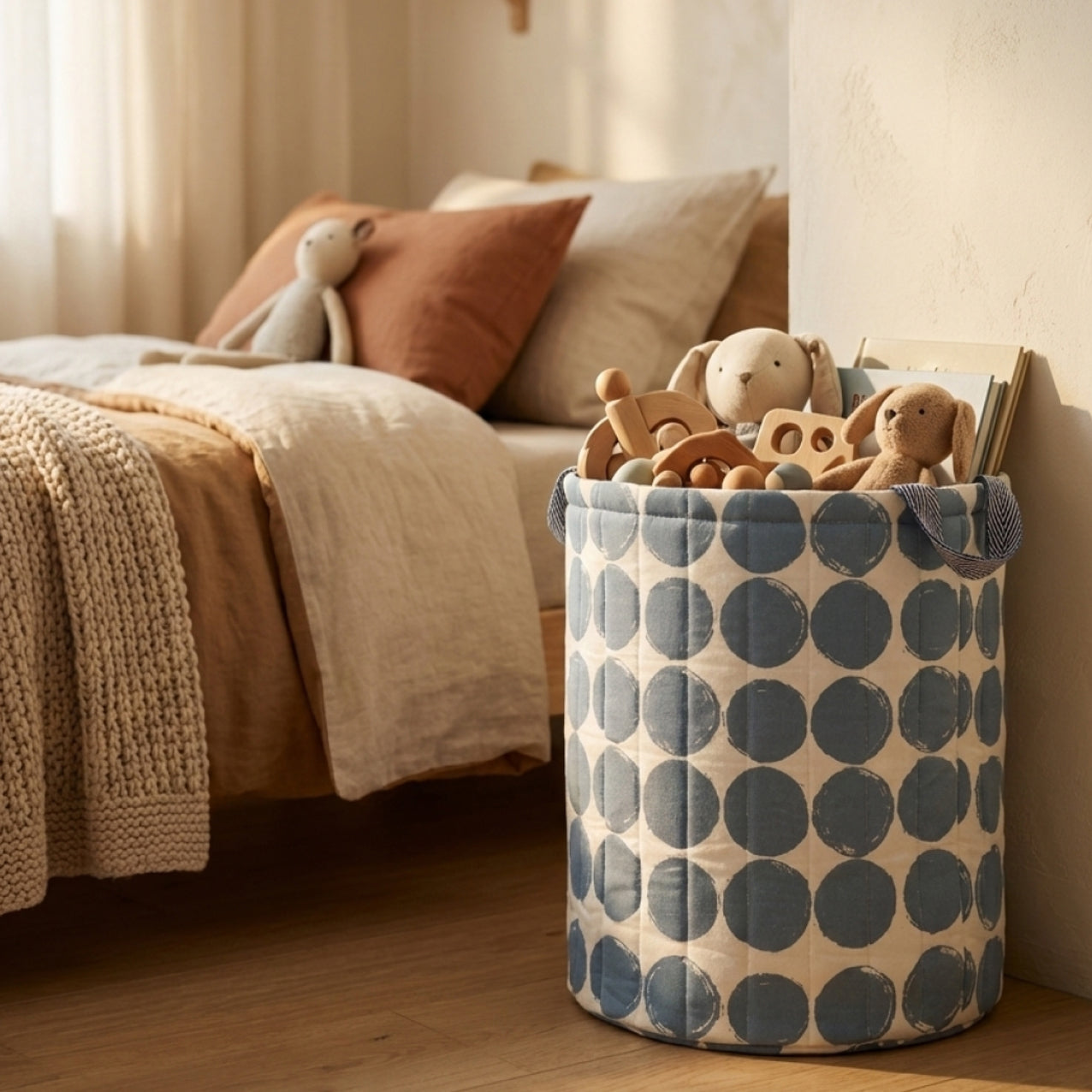 Blue Dotty Bin