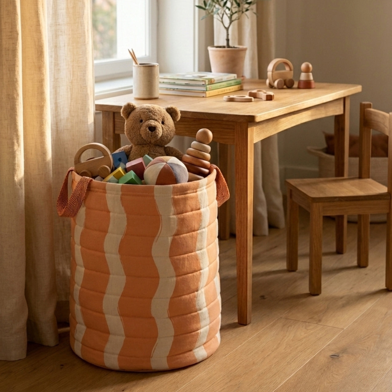 Peach Wiggly Bin